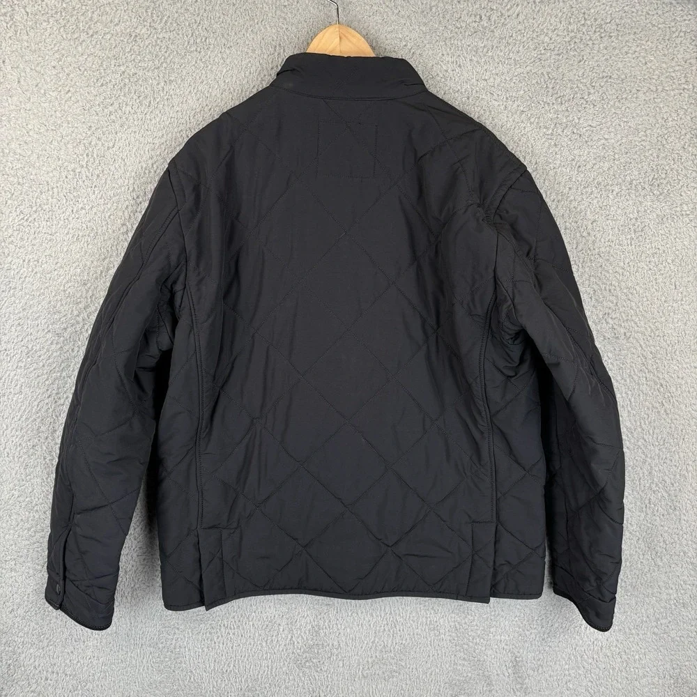 J. Crew Sussex‎ Quilted Jacket Men's XL Black Insulated Coat Primaloft Zip Snap
